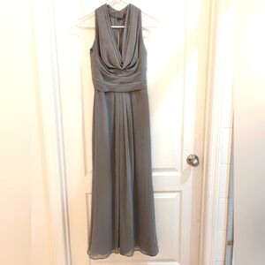 David's Bridal grey bridesmaid dress